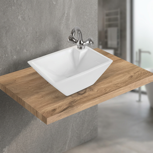 Lavabo Cuadrado de Cerámica para Encimera, Diseño de Granito, Moderno y de Lujo, Directo de Fábrica, Apto para Uso Hospitalario - Product Image 1