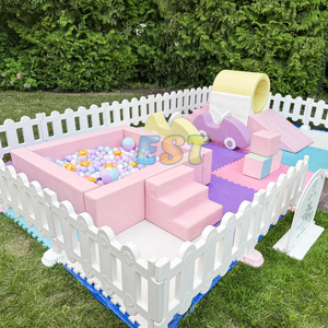 Juegos de Esponja de Alta Densidad para Niños, de Lujo, en Rosa y Blanco, para Interiores, Alquiler de Equipos de Juego Suave, Piscina de Pelotas para Niños Pequeños - Product Image 2