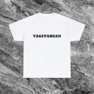 T-Shirt Vagitarian Bianca Unisex per Adulti, Girocollo, Manica Corta, Stampa Serigrafica, Abbigliamento Promozionale - Product Image 1