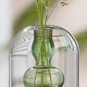 Paquete de 6 Jarrones Modernos de Mesa 'Bubbles' de Vidrio Verde Transparente, Altura 15 cm, Diámetro 7 cm (920939868) - Product Image 5