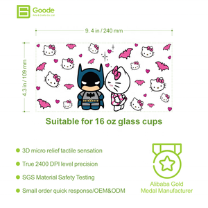Goode 16oz Tumbler Transfer Sticker Cartoon Character Waterproof Durable Valentine's Day Decor Do Not Fade PET Cup Wraps Uv Dtf - Product Image 2