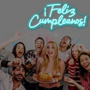 Spanish Happy Birthday LED Neon Indoor Hanging Ambient Light Shop <b>Sign</b> Wall Decoration Light Entrance Indicator Light 5V 12V - Product Image 4