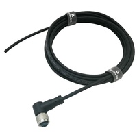 Connecteur à angle droit M12 moulé en TPU une femelle codée à 4 broches pour ouvrir l'extrémité libre du câble