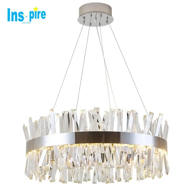 Hot Selling Stainless Steel led crystal ceiling pendant lamp dining room modern chandelier light