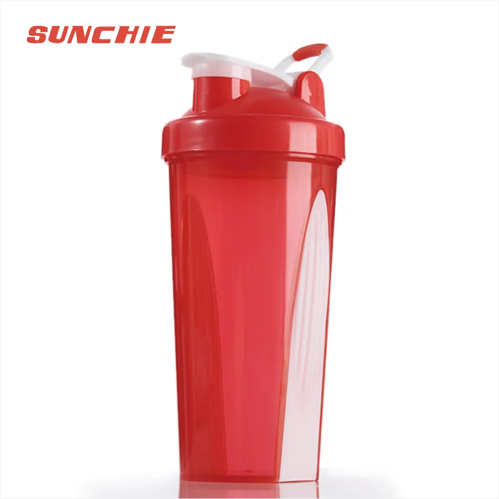 Aangepaste Logo Vaatwasmachinebestendig Bpa Gratis Rubber Grip Kleurrijke Gym Protein Shaker Fles Met Mengkogel
