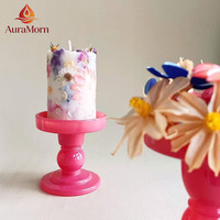 Bougie pilier en cire de soja parfumée avec fleurs séchées pour femmes - Faite à la main, écologique, décoration d'intérieur, parfum personnalisé, cadeau pour la fête des mères
