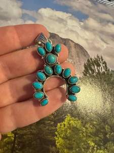 Handmade Sterling Silver Turquoise Naja <b>Pendant</b> Charm <b>Necklace</b> Natural Stone Fancy Design <b>for</b> <b>Men</b> Women Anniversary Occasion - Product Image 2