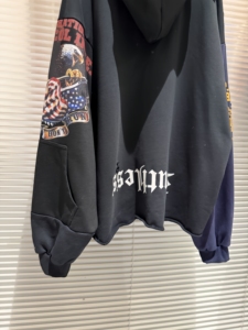 Sudadera con capucha para hombre, estilo nuevo, patchwork, con agujeros, con cremallera, oversize, bordada, streetwear, Protocol Index - Product Image 5