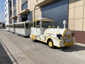 Train touristique électrique sans rails de luxe <span class=keywords><strong>Dorlin</strong></span> de haute qualité pour 58 passagers, idéal pour les visites de sites touristiques - Product Image 1