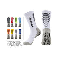 Chaussettes de sport pour hommes personnalisées de haute qualité, chaussettes antidérapantes à adhérence, chaussettes de grande taille avec logo personnalisé