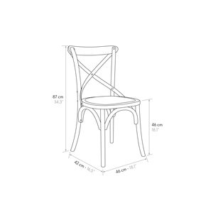 Oscar Set Of 4 <b>Chairs</b> Worn <b>Black</b> Rattan Seat Wood Base Indoor <b>Dining</b> <b>Chairs</b> - Product Image 2