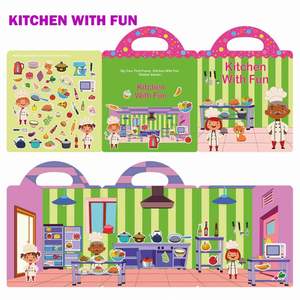2026 Portable Sticker Book for Children Aged 2-5 <b>Repeatedly</b> Stick Kitchen Scenes Early Education Enlightenment - Product Image 2