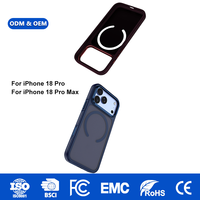 Étui magnétique ultra doux au toucher pour iPhone 18 Pro Max, antichoc, avec anneau métallique pour caméra, logo personnalisé, OEM ODM, vente en gros