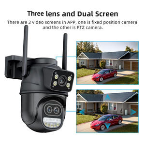 Kamera Keamanan KERUI 9MP Tiga Lensa dengan Layar LCD 10.1 inci Sistem NVR Pengawasan <span class=keywords><strong>Wifi</strong></span> PTZ Kamera Luar Ruangan 8X Zoom Aplikasi ICSEE - Product Image 4