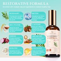 Minyak & Serum Penumbuh Rambut 2-in-1 FORHEART dengan Kafein Organik Alami, Castor, Biotin, Rosemary, Kelapa, dan Keratin