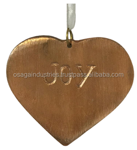 CHRISTMAS <b>TREE</b> DECORATION METAL COPPER COLOUR CHRISTMAS HANGING HEART ORNAMENT HIGH QUALITY - Product Image 4