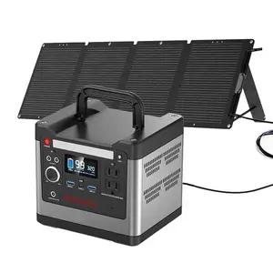 Generador de energía Solar portátil, fuente de alimentación de emergencia con Panel Solar, luz Led LiFePO4, 600w, 800w, 1000w