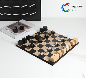Tablero de Ajedrez de madera creativo Premium, juego de ajedrez de madera Ultra Simple profesional, adorno decorativo de tablero de moda - Product Image 2