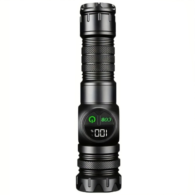 Magnetic Strong Light Tactical LED Flashlight Digital Display White Laser Aluminum Alloy Emergency Work Light USB IP65 1200m