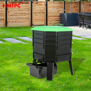 Bac à compost HMTPC, ensemble de 3 pièces avec plateau pour l'aide au jardinage - Product Image 1