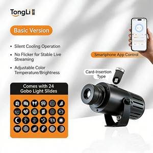 <span class=keywords><strong>Projecteur</strong></span> d'effets artistiques haut de gamme pour fenêtre avec refroidissement silencieux, anti-tiraillement, 24 <span class=keywords><strong>diapositives</strong></span> Gobo et contrôle Bluetooth - Product Image 2