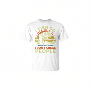 T-shirt da uomo I Fish So I Don't Choke People, maglietta da pesca con design Bass Dad - Product Image 2