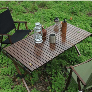 โต๊ะม้วนไข่ทำจากไม้น้ำหนักเบาพับเก็บได้อเนกประสงค์โต๊ะปิกนิกขนาดใหญ่พับได้ทั้งในและนอกอาคาร - Product Image 6