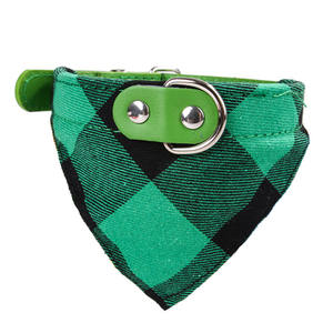 Pañuelo para cuello de perro mascota estampado a cuadros a la moda al por mayor ecológico - Product Image 3