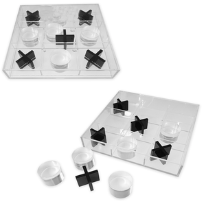 <span class=keywords><strong>Jeu</strong></span> <span class=keywords><strong>de</strong></span> Tic Tac Toe en acrylique Lucite, échecs personnalisés en cristal transparent avec <span class=keywords><strong>plateau</strong></span> carré noir - Product Image 5