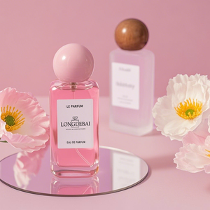 High Quality Premium Empty <b>Perfume</b> Spray <b>Bottles</b> 50ml 100ml Clear Flat Crimp Luxury Pink Glass <b>Perfume</b> <b>Bottle</b> With Box - Product Image 5