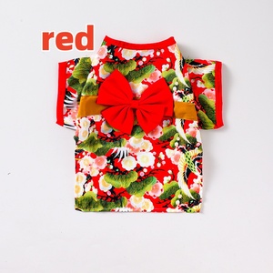 Nuevo estilo Kimono japonés ropa para mascotas perro gato General grúa <span class=keywords><strong>red</strong></span> rojo <span class=keywords><strong>Shiba</strong></span> <span class=keywords><strong>Inu</strong></span> perro pequeño Primavera Verano Otoño Invierno - Product Image 5