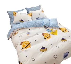 Lovely Kids Cartoon bedding set With Printed Children Bedding Set Cotton Bed Linen