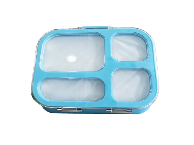 Hot Selling Japanese Bento Lunch Box 1-Layer 304 Stainless Steel 900ml BPA Free Eco-Friendly 4 Compartments Heatable Container