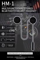 Casque Bluetooth 5.1+EDR HM-1 pour motards, interphone stéréo Hi-Fi, appairage de deux téléphones, portée stable de 20 m