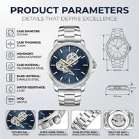 Montres de luxe pour hommes, montres automatiques, montres-bracelets, mouvement japonais 5 ATM, fabricant de montres avec logo personnalisé