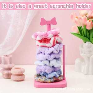 Wooden Tissue <b>Holder</b> Pink <b>Bow</b> Desktop Stand Free Standing Solid Wood Cute Design For Living Room Desk Storage Rack - Product Image 5