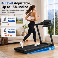 Tapis roulant électrique pliable avec inclinaison, moteur à courant continu de 2,5 CV, bande de course antidérapante, pour la maison
