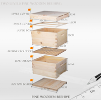 Boîte de ruche Langstroth d'apiculture de qualité supérieure imprégnée de cire d'abeille, 10 compartiments, ensemble complet