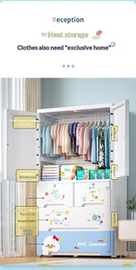 <span class=keywords><strong>Armadio</strong></span> in Plastica <span class=keywords><strong>per</strong></span> Bambini, Grande Capacità, Design Cartoon <span class=keywords><strong>per</strong></span> Camera da Letto e Asilo Nido - Product Image 2