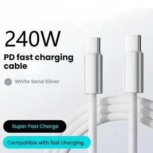 Câble tressé USB-C vers USB-C 240W, charge rapide PD, câble de données 1M pour iPhone, tablette, <span class=keywords><strong>Samsung</strong></span>, câble <span class=keywords><strong>universel</strong></span> pour smartphone - Product Image 6