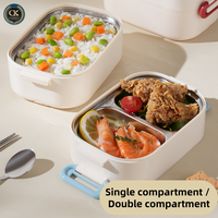 Boîte à lunch bento carrée à trois étages en acier inoxydable réutilisable sans BPA, résistante au micro-ondes et au lave-vaisselle, pour enfants