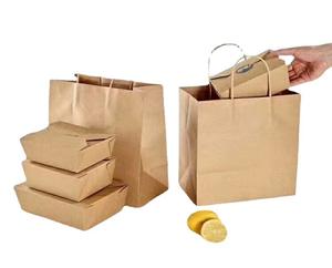 Sac à main en papier kraft, matériau d'origine écologique, sac à provisions, sac fourre-tout à emporter - Product Image 2