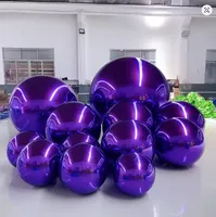 Boule miroir gonflable violette réutilisable, ballon bulle brillant en PVC, décoration de boule disco pour mariage, fête, événement, accessoire photo
