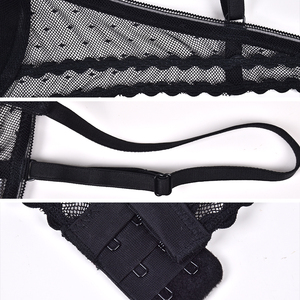 Malla Sexy Ladies Underwire Bra y Sets Muy caliente Negro Adulto Mujeres maduras Lencería sexy - Product Image 6