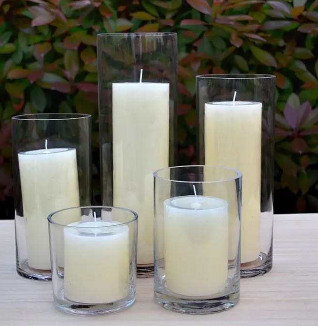 Mh-tz0616 New Design Glass Candle Holder 4 Pcs Set Wedding Decoration Glass Candlestick Holder Centerpiece