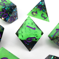 Jeu de dés personnalisable DND Dungeons & Dragons TRPG, dés polyédriques carrés en résine avec cœur fumé pour accessoires de jeu de table et de société