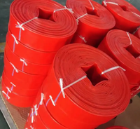 2 "4'' 6 ''X 100m Tuyau d'évacuation plat en plastique renforcé en PVC rouge Tuyau d'irrigation en PVC plat