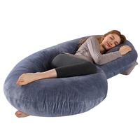 Oreiller de maternité personnalisé en forme de C pour le corps entier avec housse amovible pour dormir Oreiller de grossesse pour soutien du ventre et des jambes