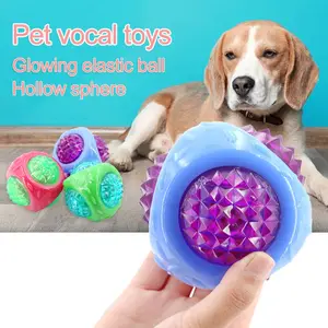 Pelota LED superelástica para perros, juguete de pelota para morder, ligera, para entrenamiento de morder
