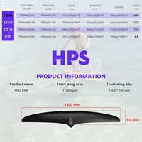 Aile avant en carbone GY Hydrofoil PNG V2 1300 Noir 1700cm² Wingfoil polyvalent pour SUP et planage en eau plate